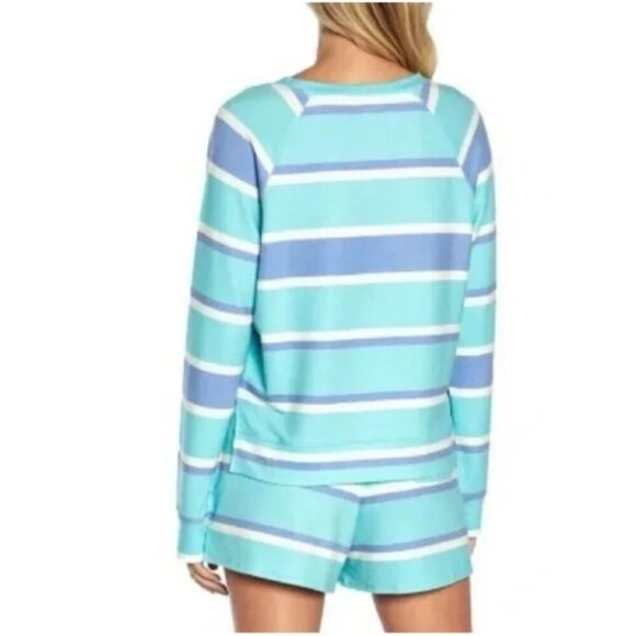 Wildfox $160 Lounge Set Striped Womens Large Sweatshirt & Shorts NWT - Picture 3 of 7